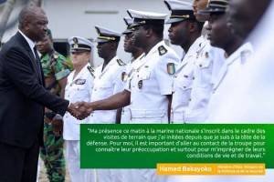 Le Ministre d’Etat, Ministre de la Défense Hamed Bakayoko a effectué une visite à la Marine Nationale ce jeudi 12 octobre 2017